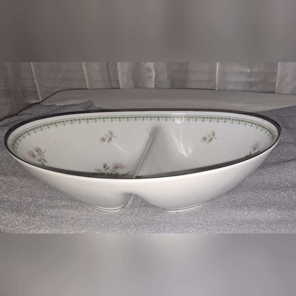 Noritake China Oval Divided Serving Bowl in the Jardine 6208 Pattern